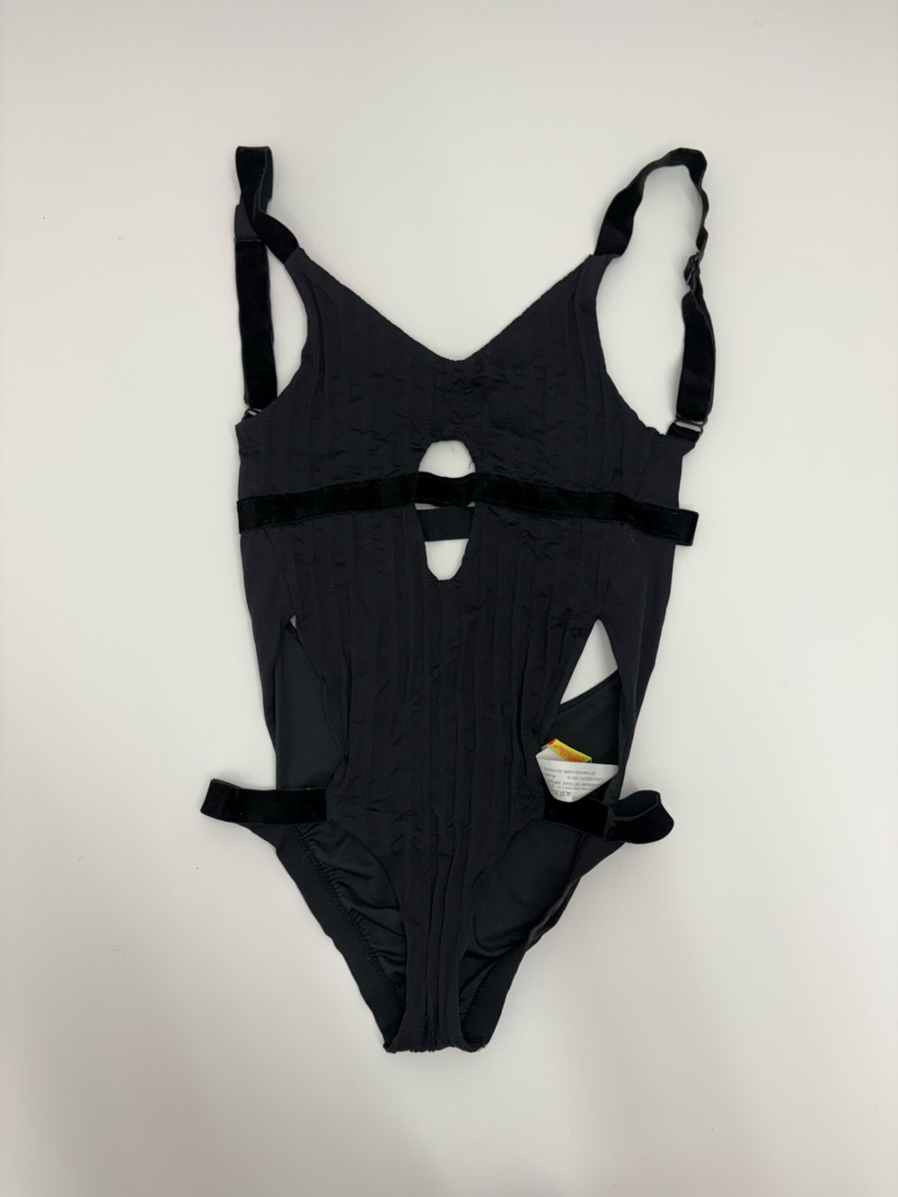 Agua Bendita Black Swimwear with Yellow Tag